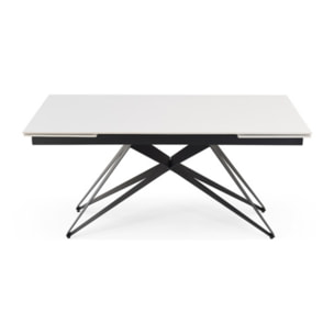 Table extensible en céramique blanc pure L160/240cm - 9 piètements - UNIK