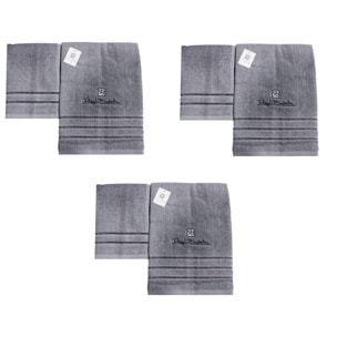Renato Balestra 3 Set di 2 Asciugamani da bagno (1 viso e 1 bidet) Grigio Chiaro
