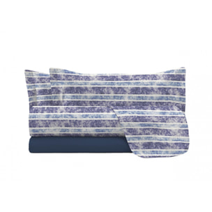 COMPLETO LETTO FANTASY MADE IN ITALY MICROFIBRA-JEANS STRIPES PIAZZA E MEZZA