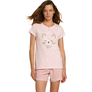 Pigiama donna corto cotone feline Noidinotte