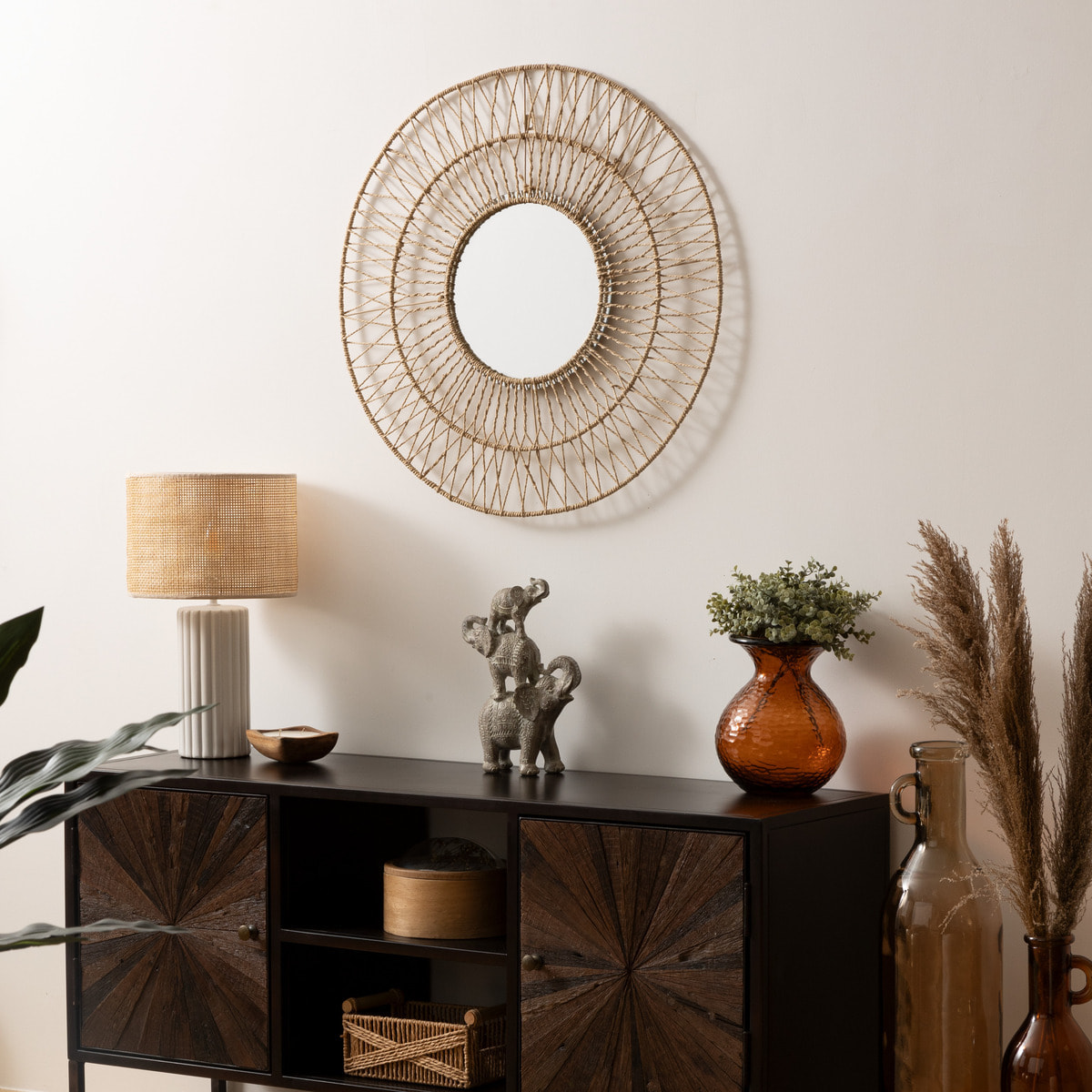 Miroir corde Millie beige H75cm