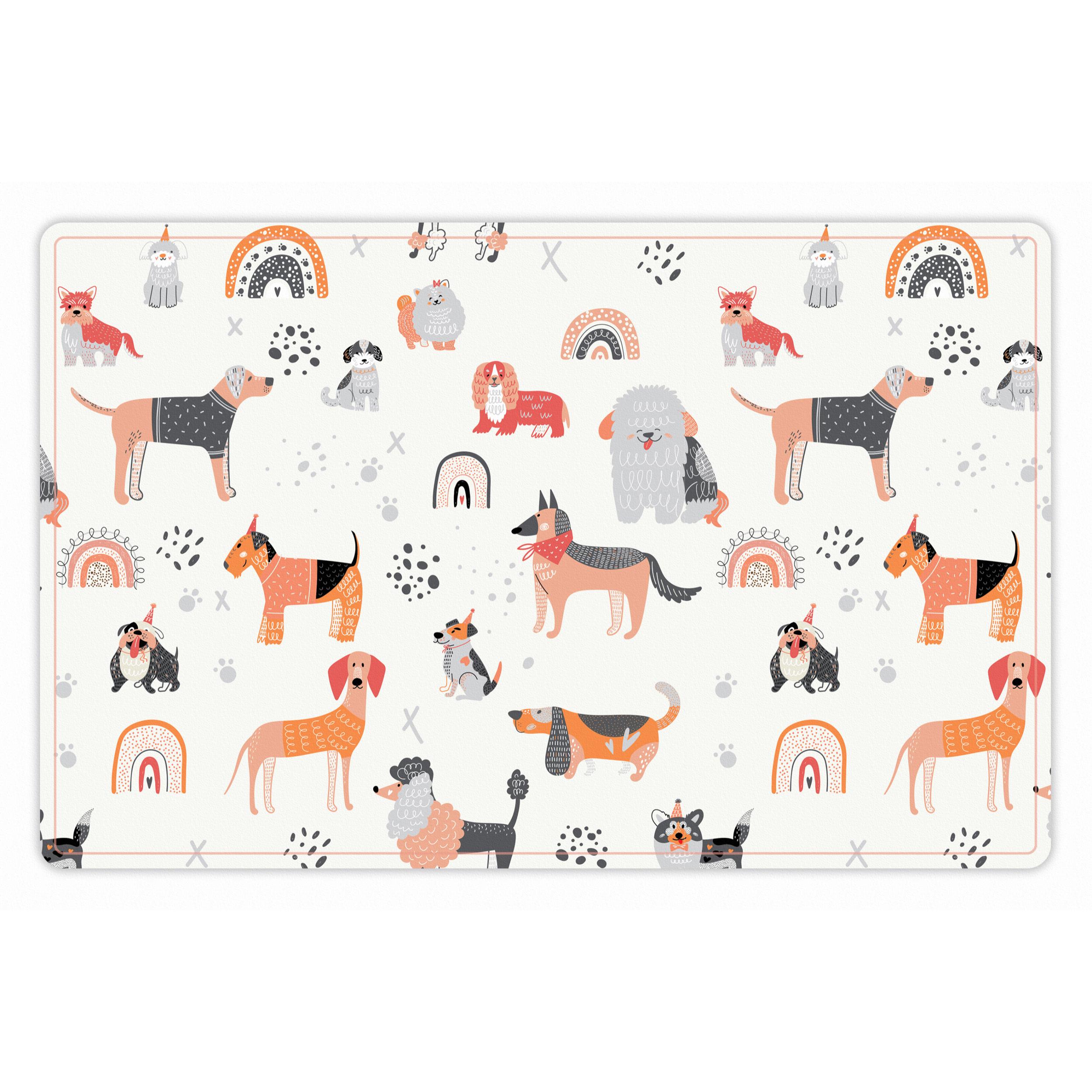 Alfombra de vinilo mascotas CERAMIKO, Happy dogs day 48x75 cm