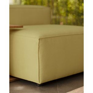 Fauteuil en velours côtelé couleur vert lime de 110x90cm Hauteur: 70 Longueur: 110 Largeur: 90