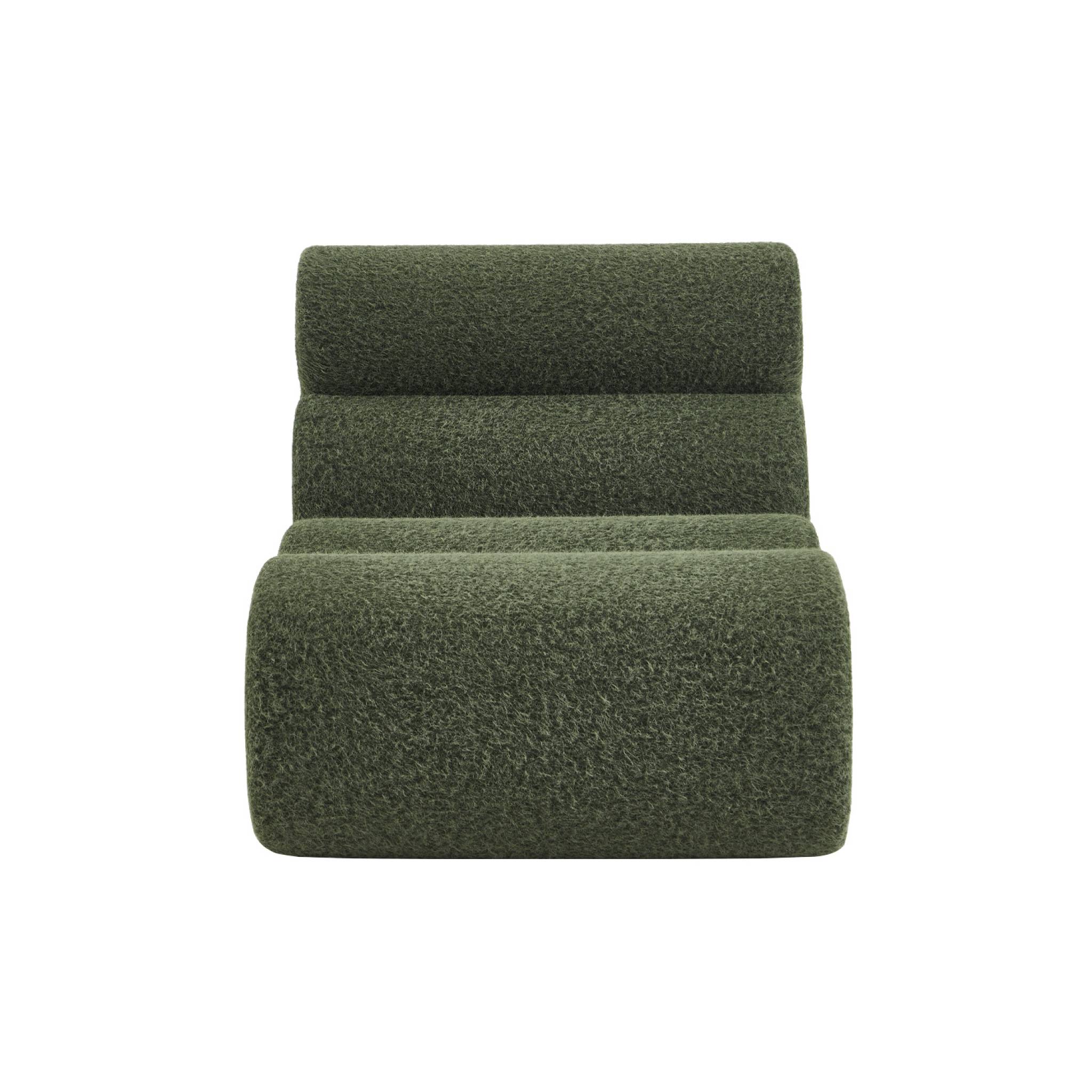 Lot de 3 chauffeuses tissu effet alpaca kaki 1 place - L 81 x P 99 x H 81cm - Nova