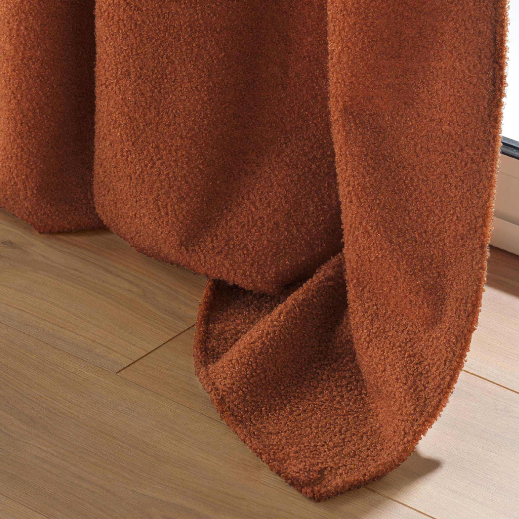 Rideau bouclette à oeillets - Terracotta