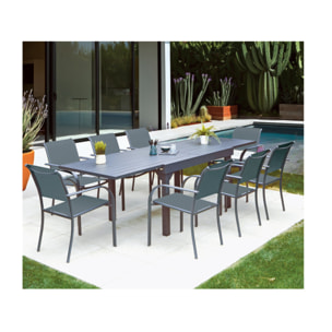 GUETHARIZIERS - Ensemble table et chaises de jardin  - Gris Anthracite