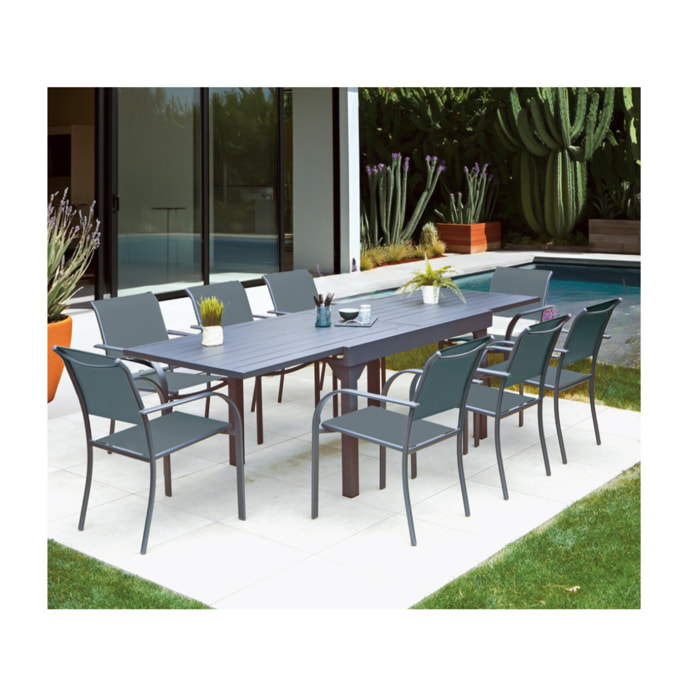 GUETHARIZIERS - Ensemble table et chaises de jardin  - Gris Anthracite