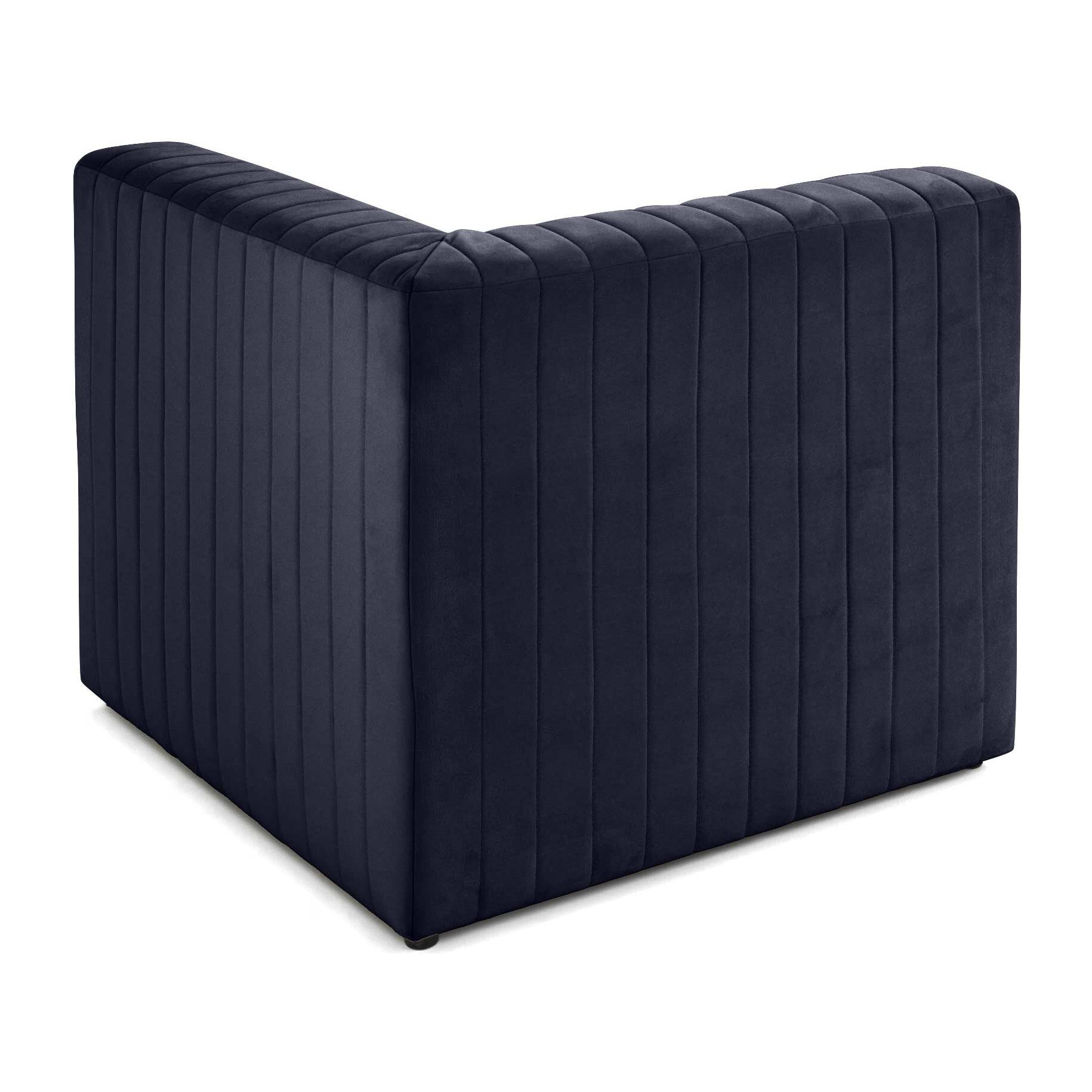 Nova - module d'assise d'angle réversible - en velours - Bleu marine