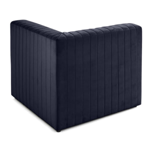 Nova - module d'assise d'angle réversible - en velours - Bleu marine