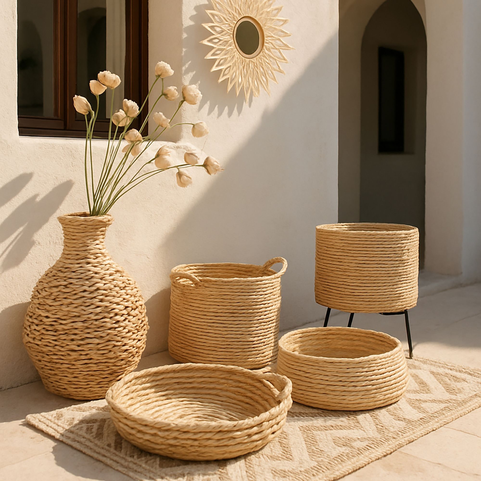 Panier en abaca 42cm DOUNIA