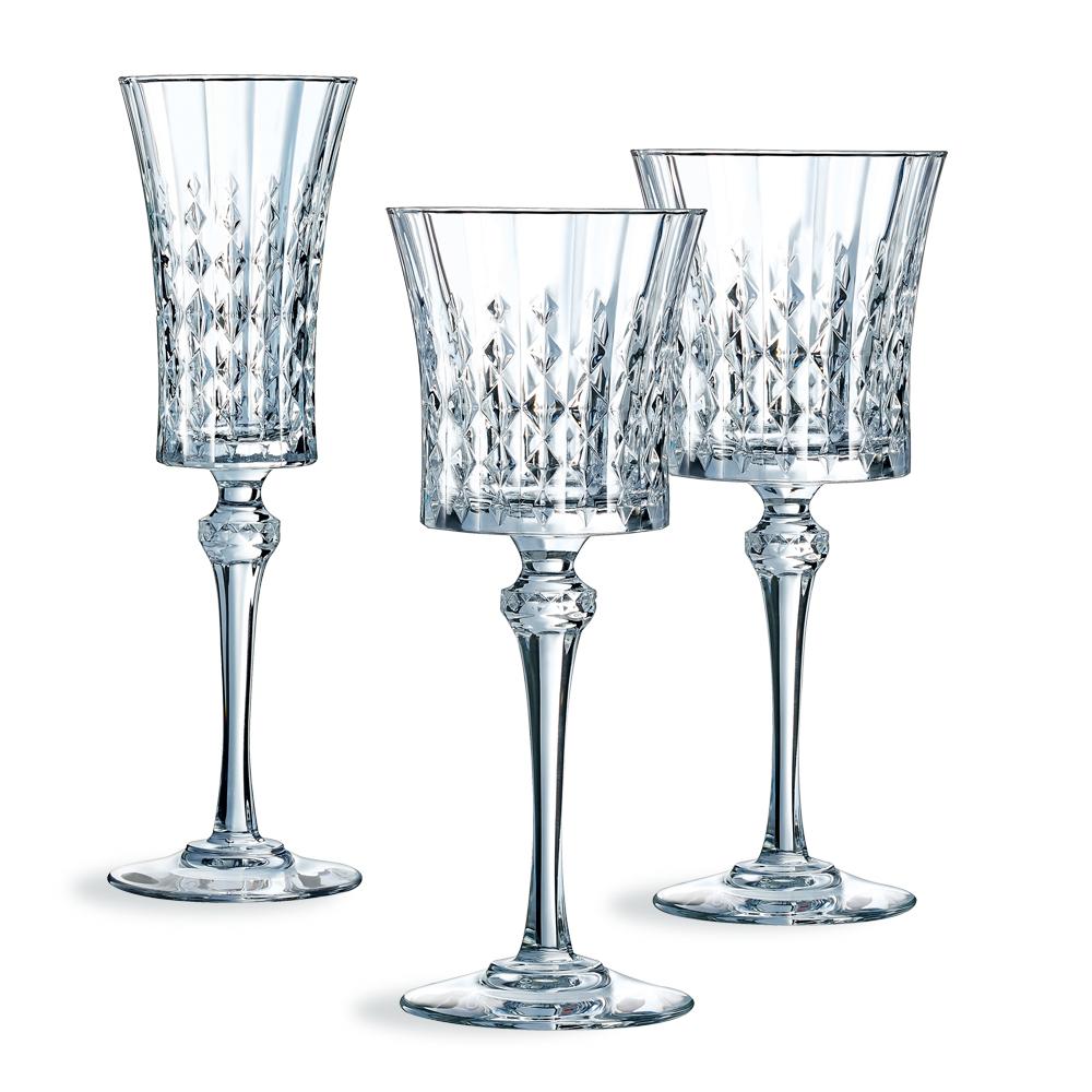 Ensemble 18 verres à pied Lady Diamond - Cristal d'Arques