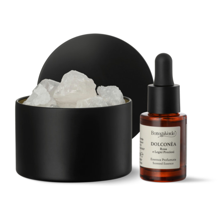 Dolconèa - ROSA E LEGNI PREZIOSI - Diffusore aromatico con cristalli di quarzo