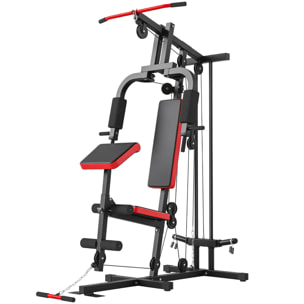 Station de musculation Fitness entrainement complet développé couché butterfly barre latissimus curler
