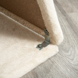 Rascador para Gatos Árbol para Gatos Altura 76 cm con 4 Postes Rascadores Nido Plataforma en U Almohadilla para Rascar Bolas Colgantes Marrón Claro