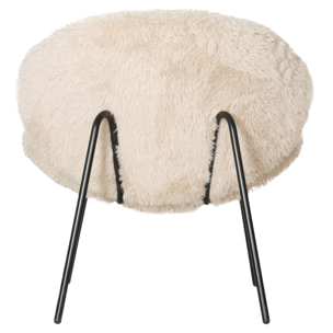 Fauteuil en fausse fourrure beige SACHA