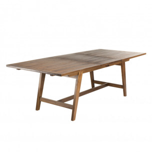 HANNA - Table de jardin 8/10 personnes - rectangulaire scandi extensible 180/240x100cm en bois teck huilé