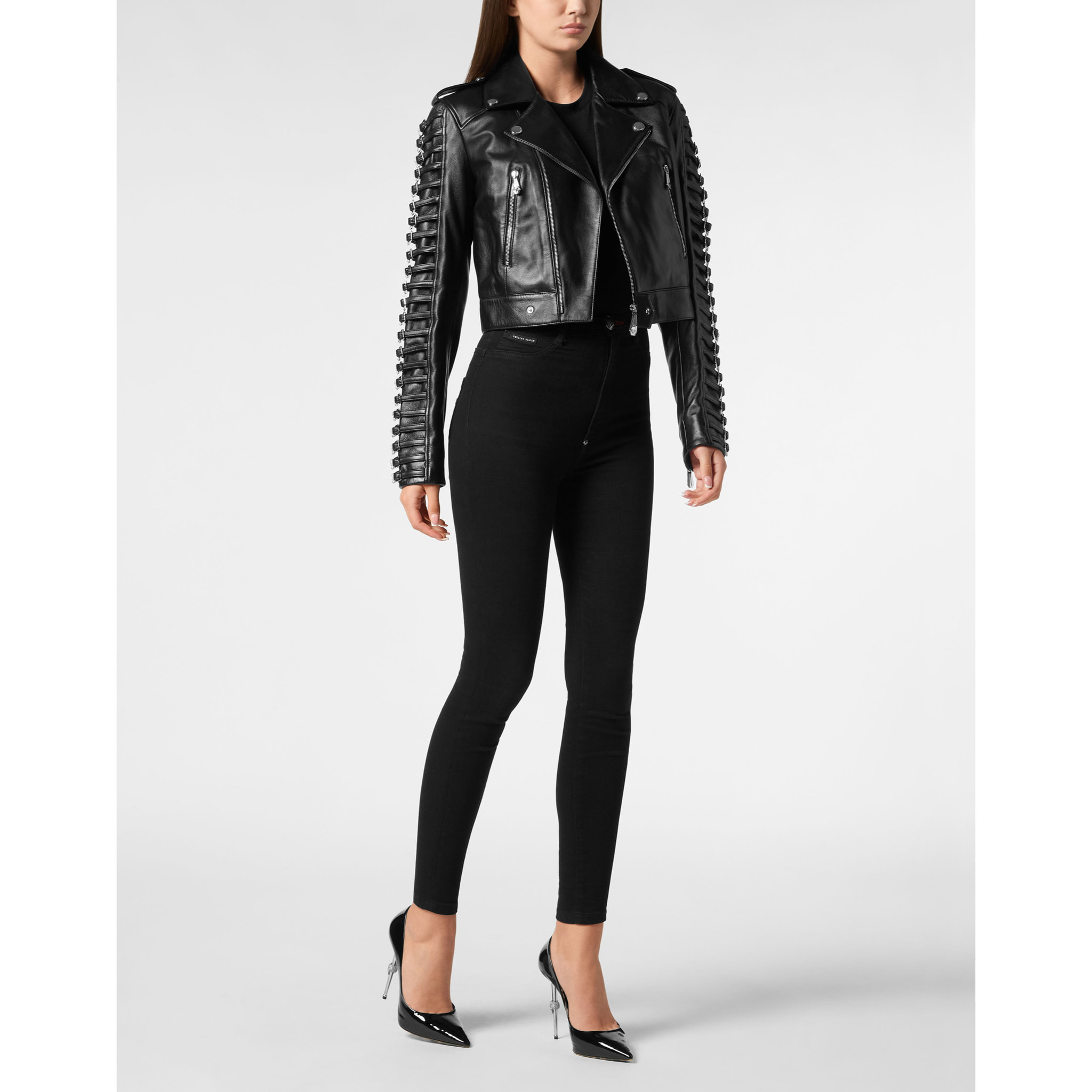 PHILIPP PLEIN Leather Jacket SKULL