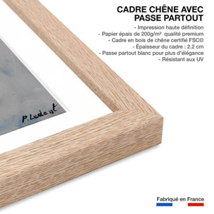 Affiche deco nue de dos Affiche + cadre en bois - Chêne