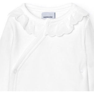 Body cruzado bebé manga larga puntilla