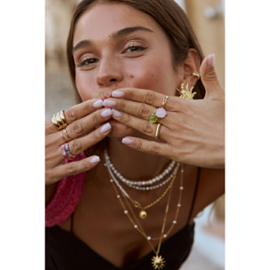 Anillo Celebrate Pink Baño Oro