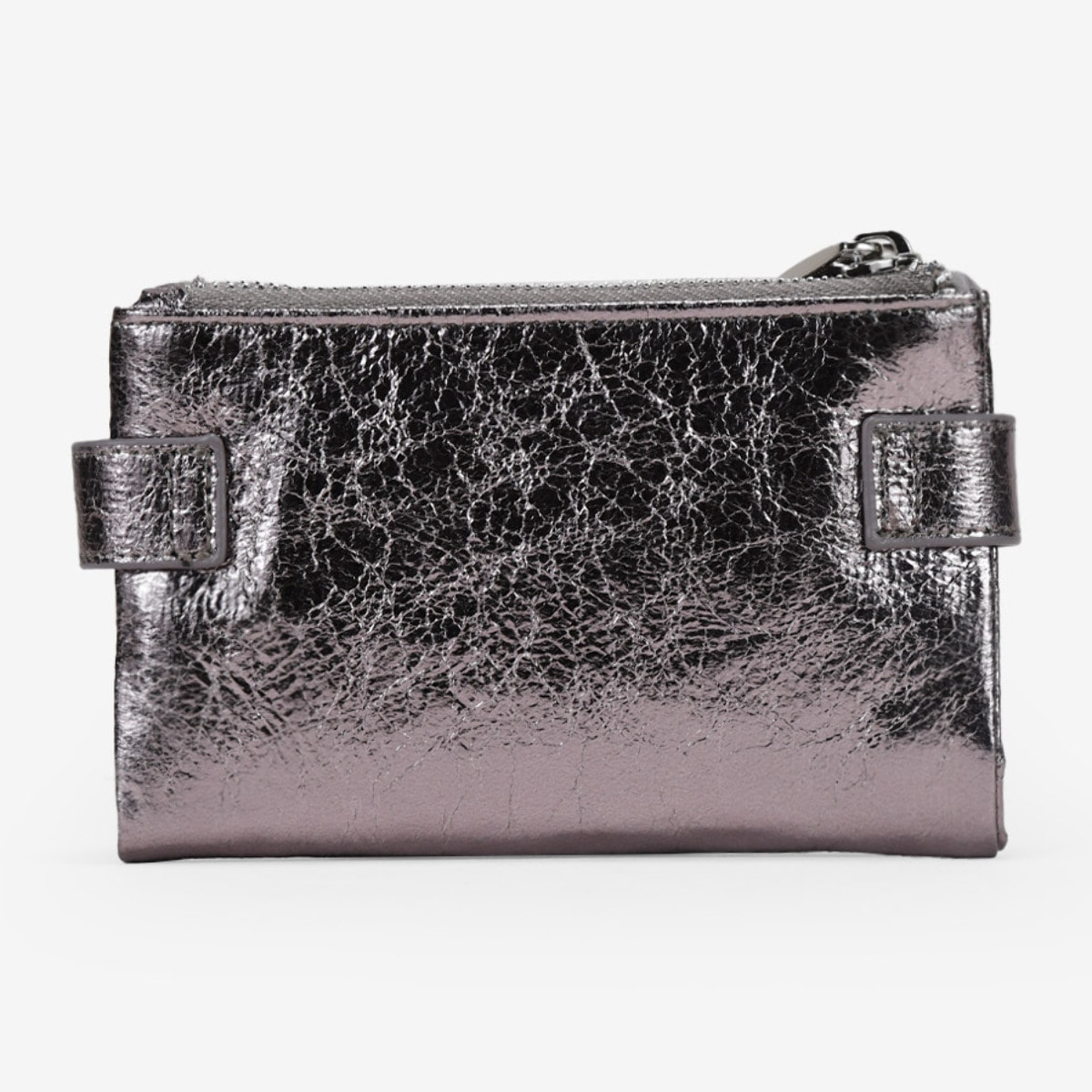 Billetero mediano plomo con doble cremallera