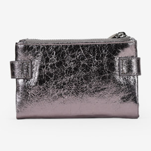 Billetero mediano plomo con doble cremallera
