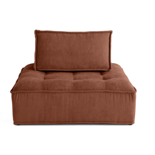 Marisol - module d'assise - velours texturé - Terracotta