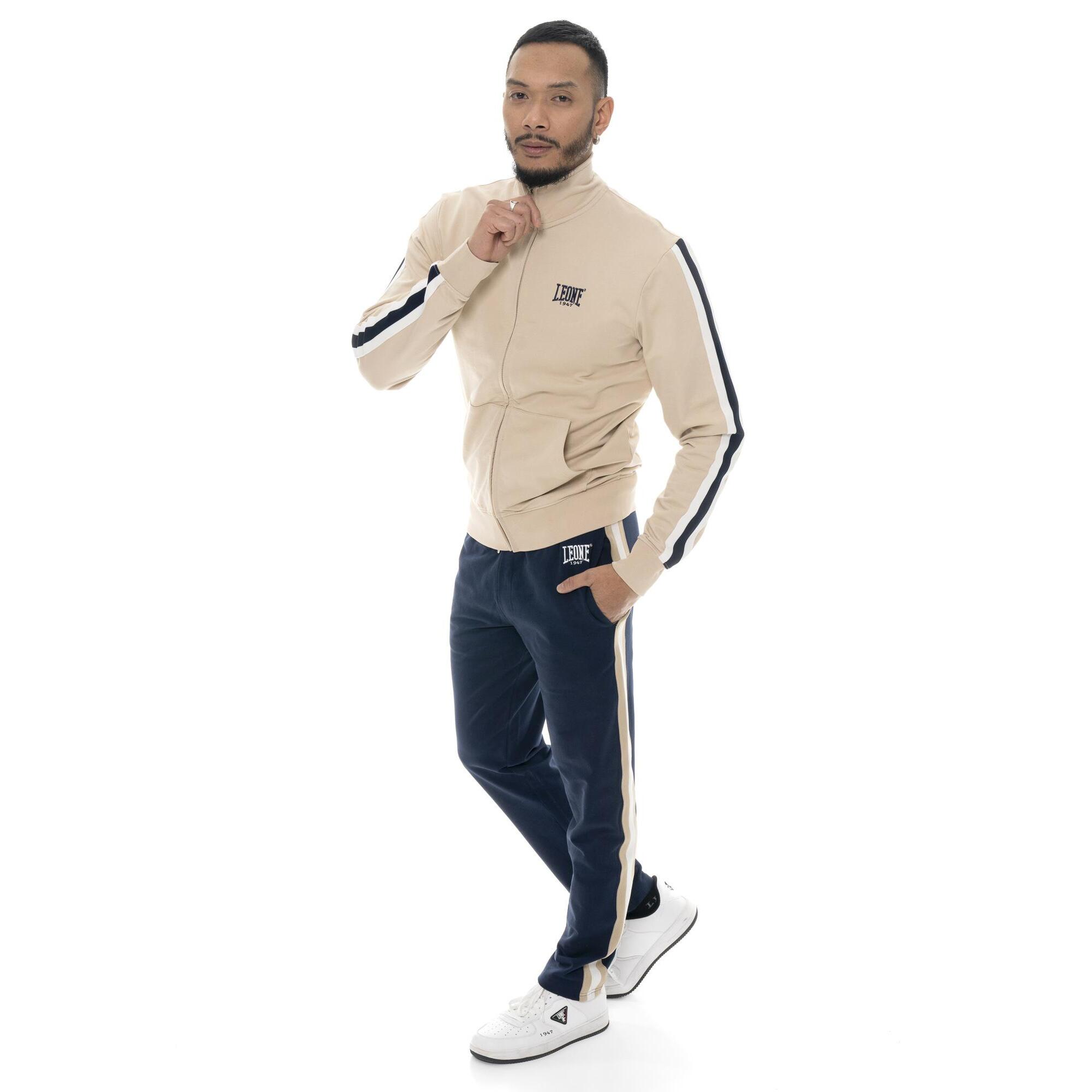 Tuta da uomo con colletto e zip in cotone non garzato Leone Easy