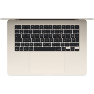 Ordinateur Apple MACBOOK Air 15" Puce M4 CPU 10 / GPU 10 coeurs Mémoire RAM 16Go Stockage 256Go SSD Retina Lumière stellaire