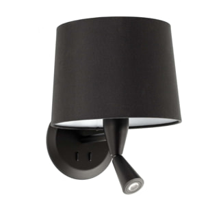 CONGA Lampe applique avec lecteur noire/noire