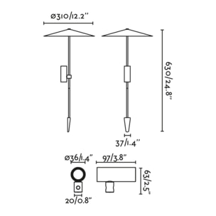 CLAP 630 Proyector fijación árbol negro 6W 3000K 38º