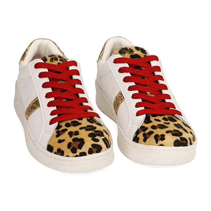 Sneakers bianco/leopard