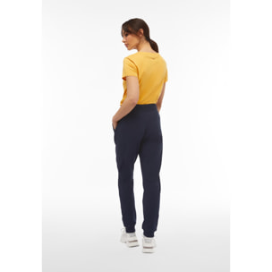 Pantaloni donna in heavy jersey stretch fondo a polsino