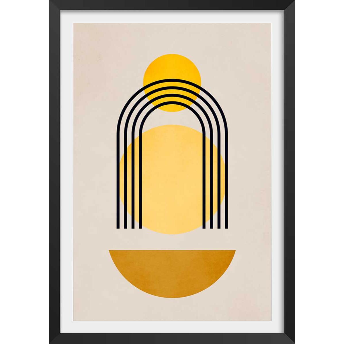Affiche dessin abstrait bauhaus n°5 Affiche sous cadre noir