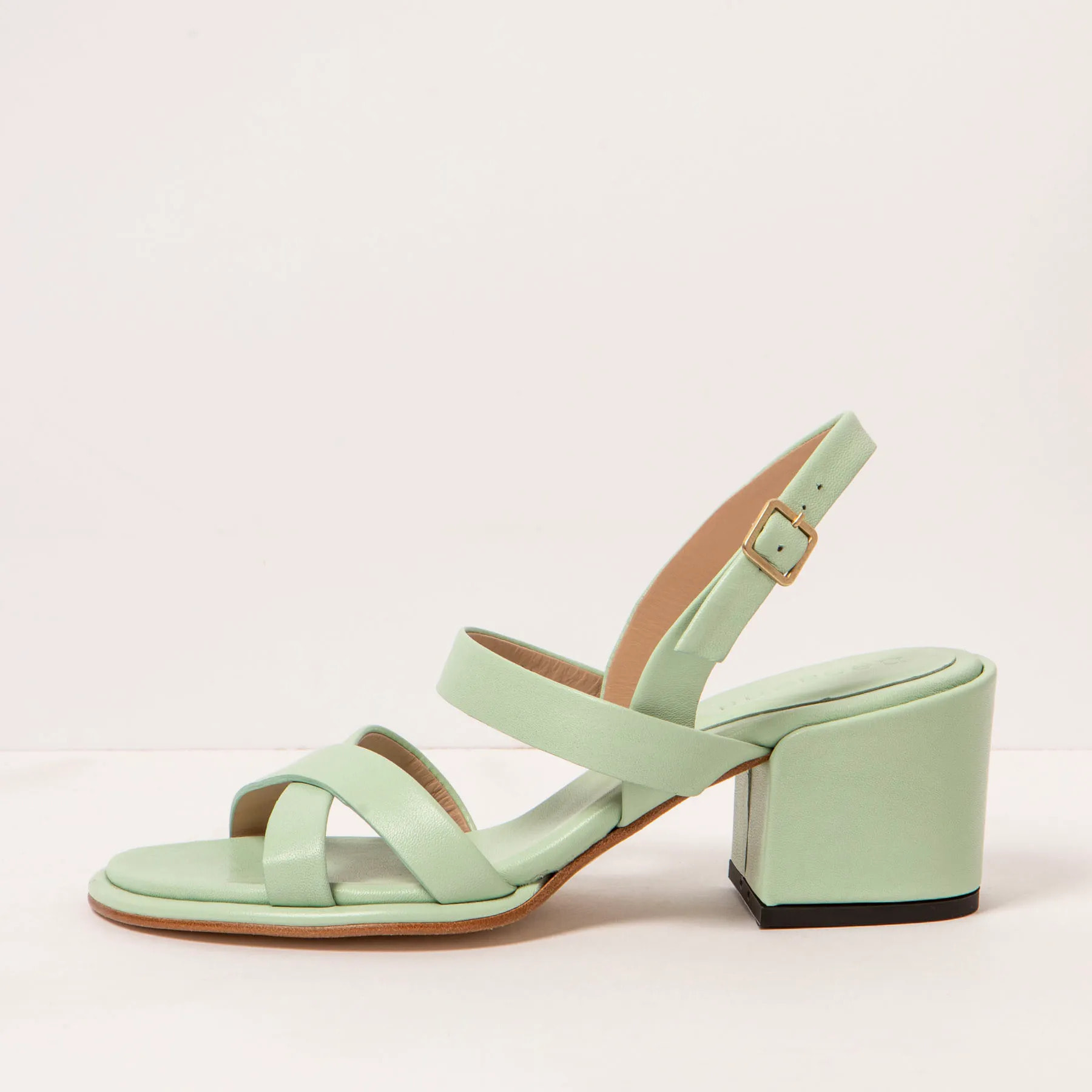 Sandalias con tacón S3173 NAPPA PASTEL GREEN/ FABER color Pastel green