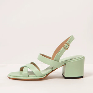 Sandalias con tacón S3173 NAPPA PASTEL GREEN/ FABER color Pastel green