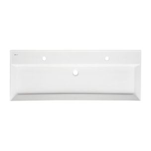 Lavabo 121,4 x 46,9 cm en céramique blanc – 2 trous – Infinitio (SATINF12046)