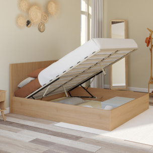 Lit coffre Faustine 160x200cm tête de lit lattes