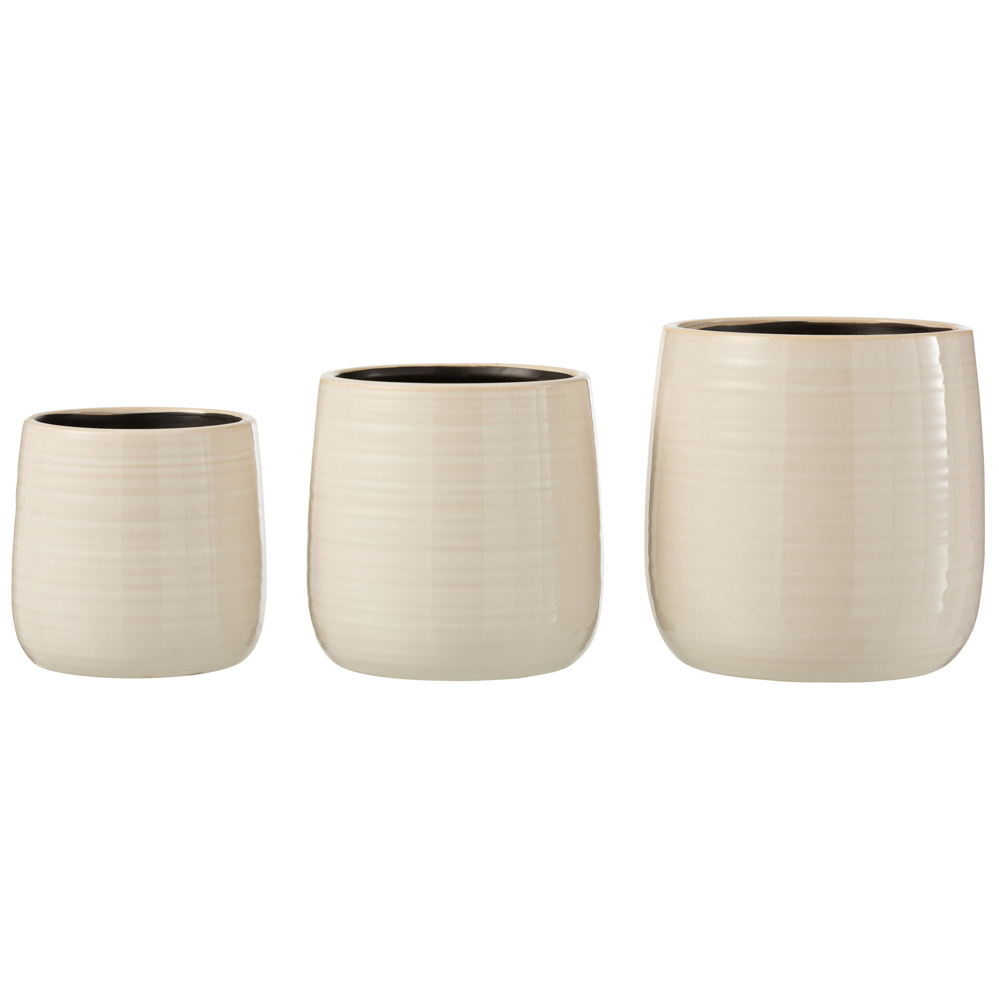 J-Line cache-pot Uni - céramique - blanc - large -  Ø 16.5 cm