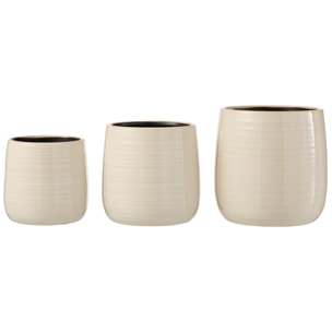 J-Line cache-pot Uni - céramique - blanc - large -  Ø 16.5 cm
