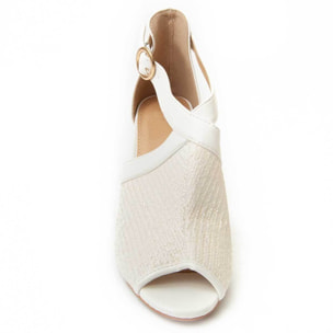 Sandalia De Tacón - Blanco - Altura: 9 Cm