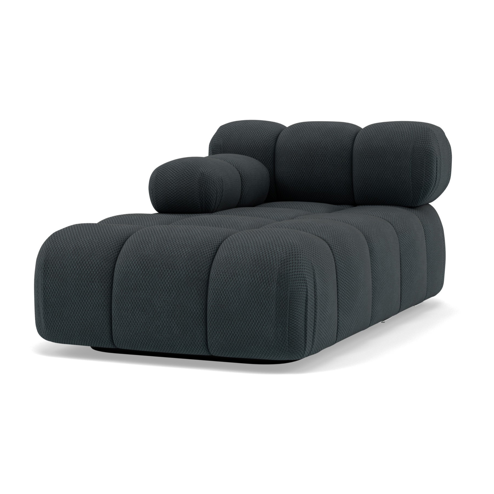 Ruby - module d'assise méridienne gauche en velours texturé - Noir