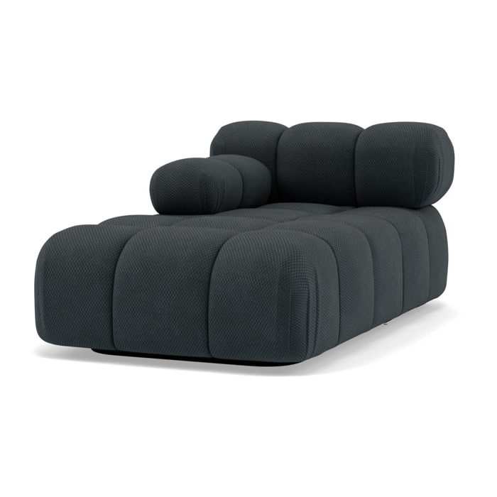 Ruby - module d'assise méridienne gauche en velours texturé - Noir