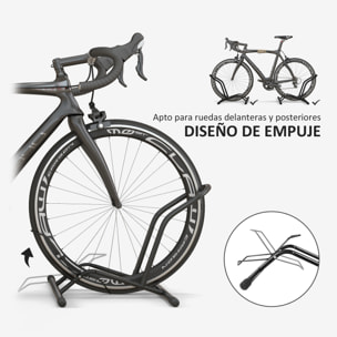 Aparcamiento para Bicicletas Soporte para Bicicletas de Acero Aparca Bicis de Suelo Portátil para Interior y Exterior 59x41x38 cm Negro