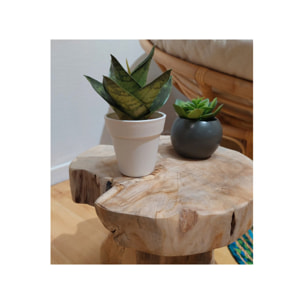 Table/tabouret d’appoint en teck - AGRA