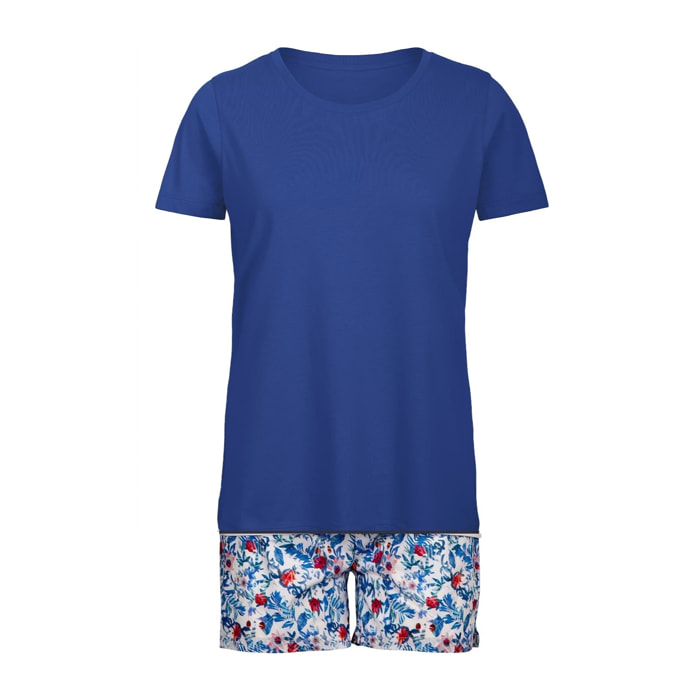 Pigiama leggero DONNA cotone bianco fiori ROYAL