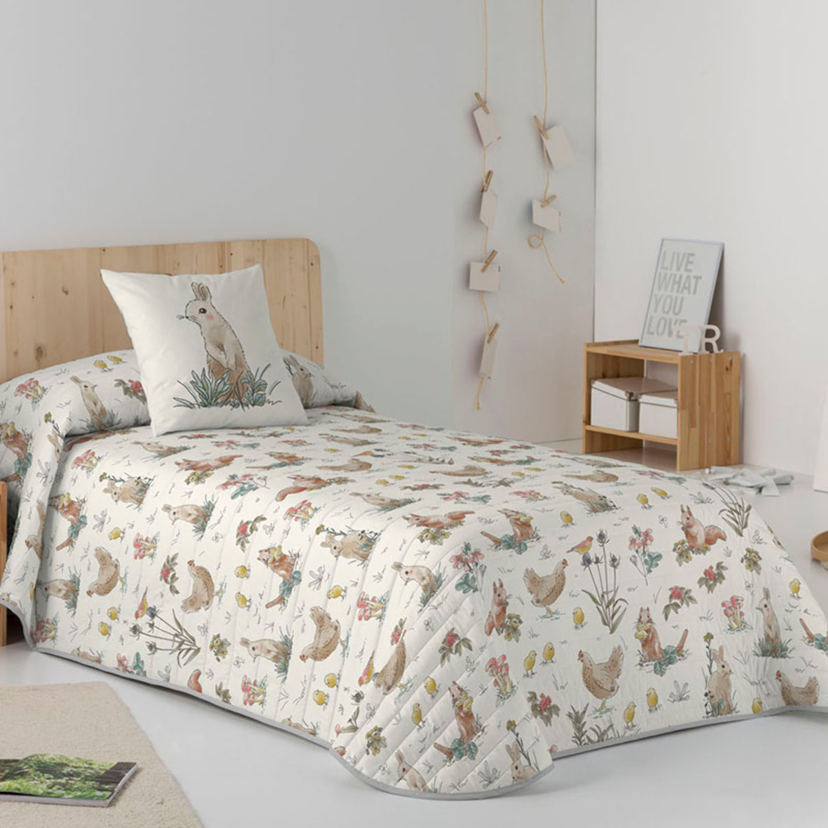 Icehome - Colcha Bouti Estampada - 100% Algodón - 70 gr/m² - Spring Field