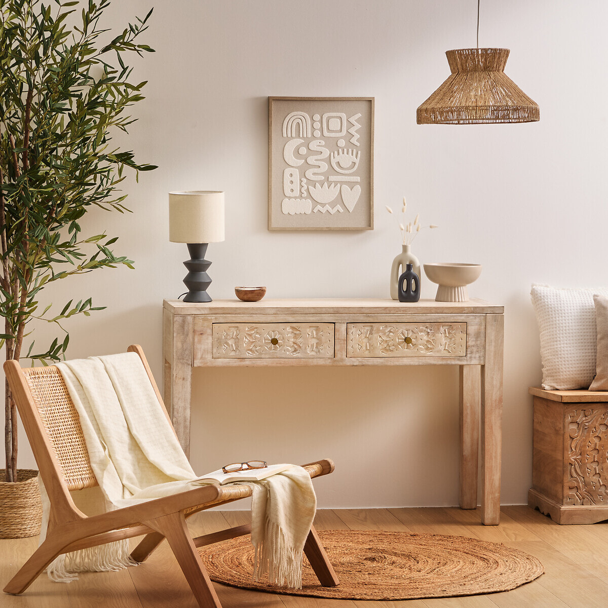 Déco murale 3D Petra beige 40x50cm