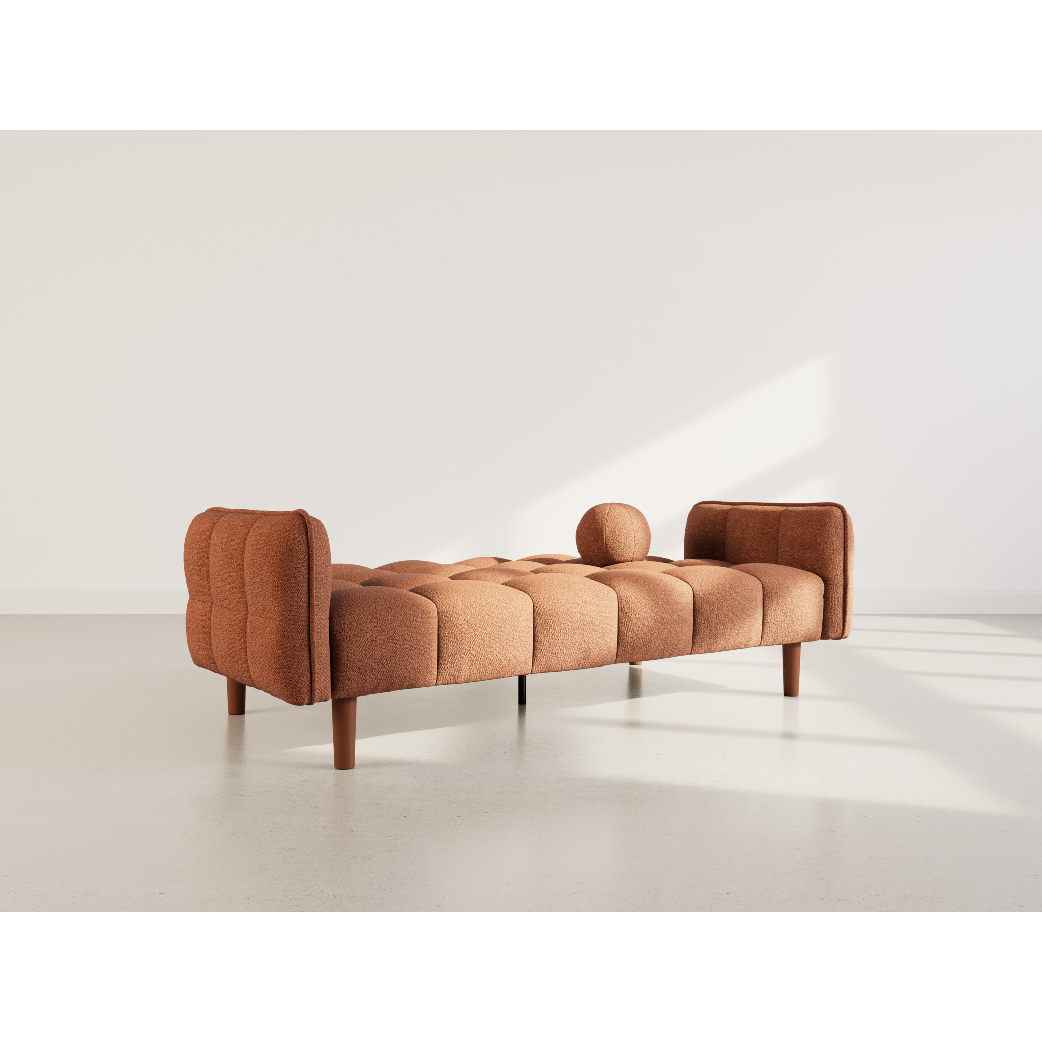 Adam - Canapé convertible clic-clac 2 places en tissu texturé - Terracotta