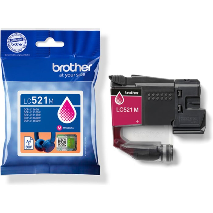 Cartouche d'encre BROTHER Originale LC521 Magenta Standard - LC521M